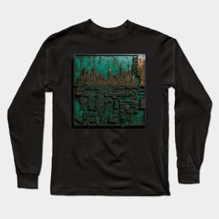 Circuit Board Cityscape Long Sleeve T-Shirt